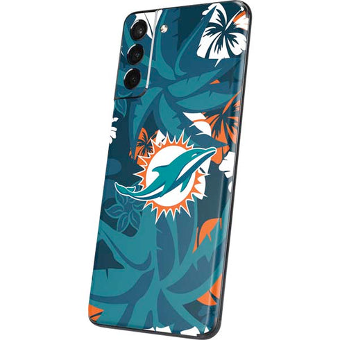 NFL Miami Dolphins Tropical Print Galaxy S21 Plus 5G Skin